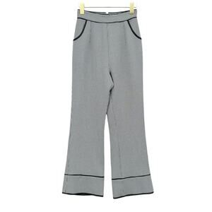 Finders Keepers Black & White Houndstooth Flare Crop Corpcore Career Pants